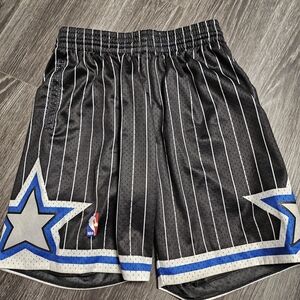 Mitchell & Ness Black and Blue Striped Men's Shorts